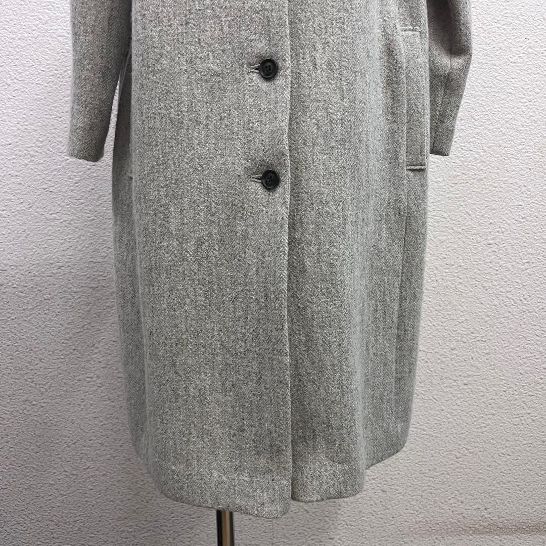 ◆新品未使用品◆ nofl ウールリネンヘリンボーンコート　ノーカラーコート