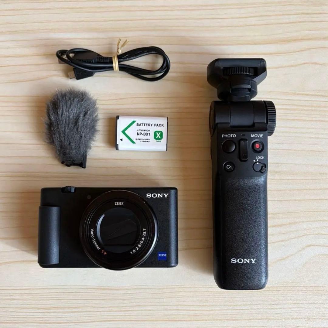 ジャンク品】SONY VLOGCAM ZV-1 本体・バッテリー・三脚付き