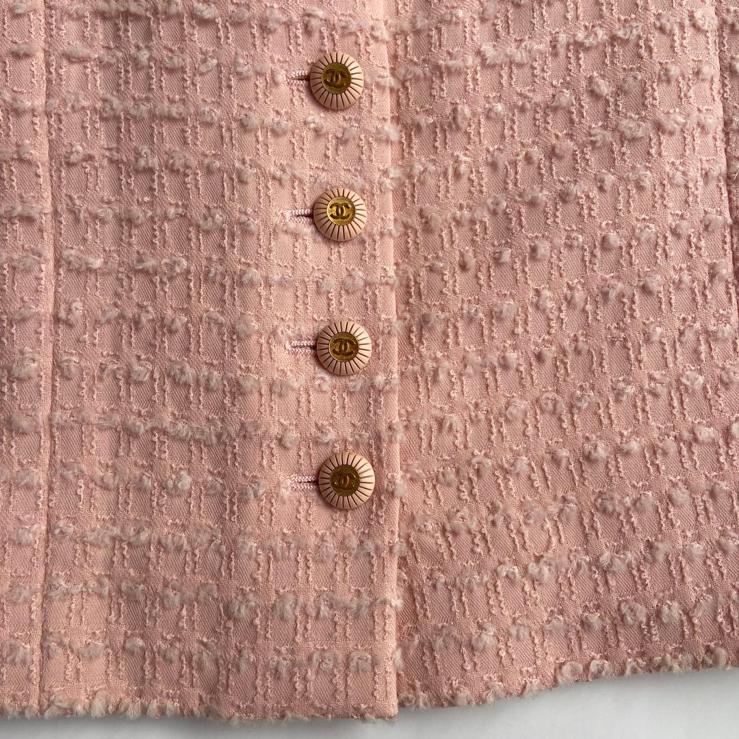 極美品】シャネル スカート サイドCCボタン❣️桜ピンク❣️入卒式も38