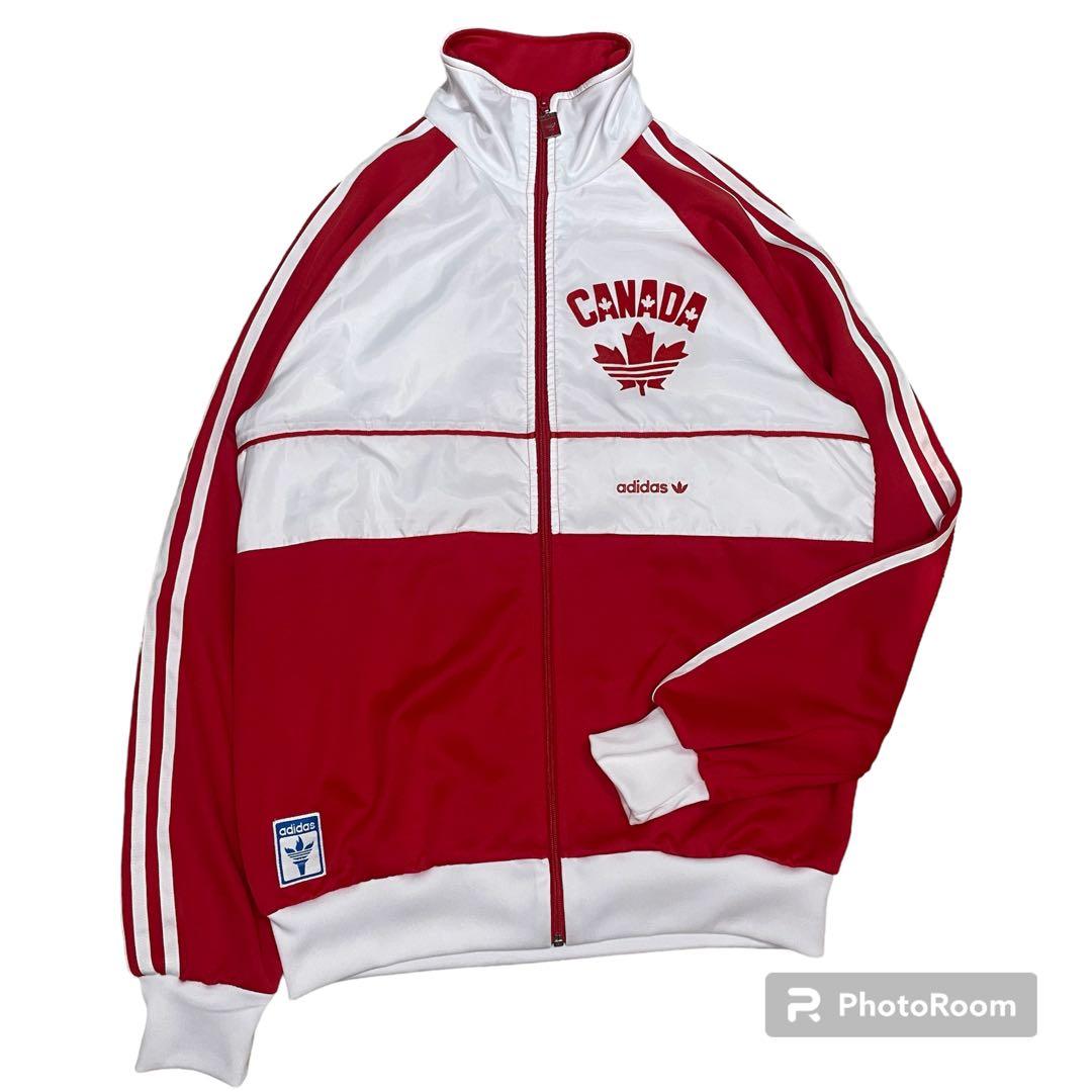 adidas トラックジャケット カナダ O 赤 白 アディダス Canada - メルカリ