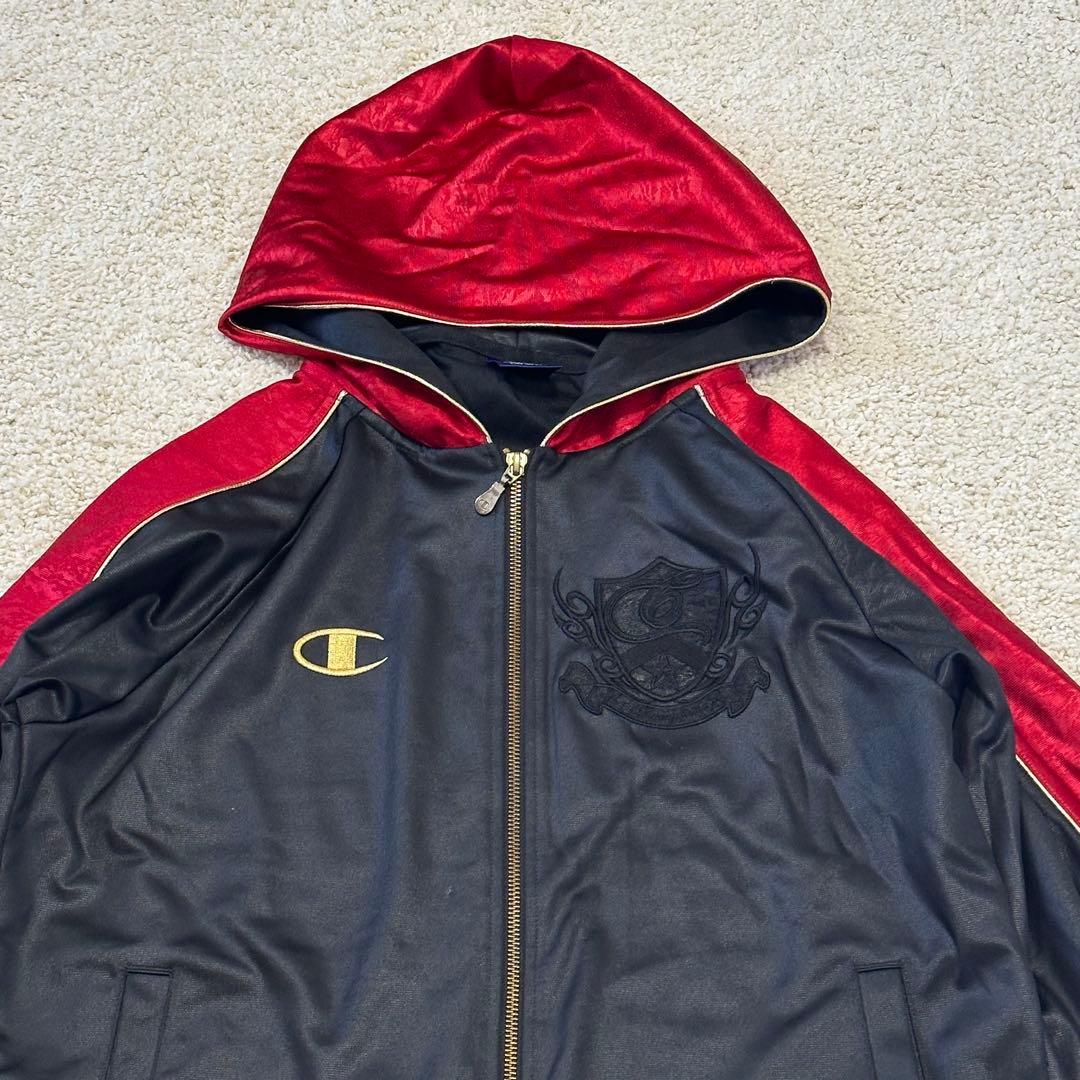 【魔裟斗モデル】Champion チャンピオン 刺繍 黒×赤 セットアップ L