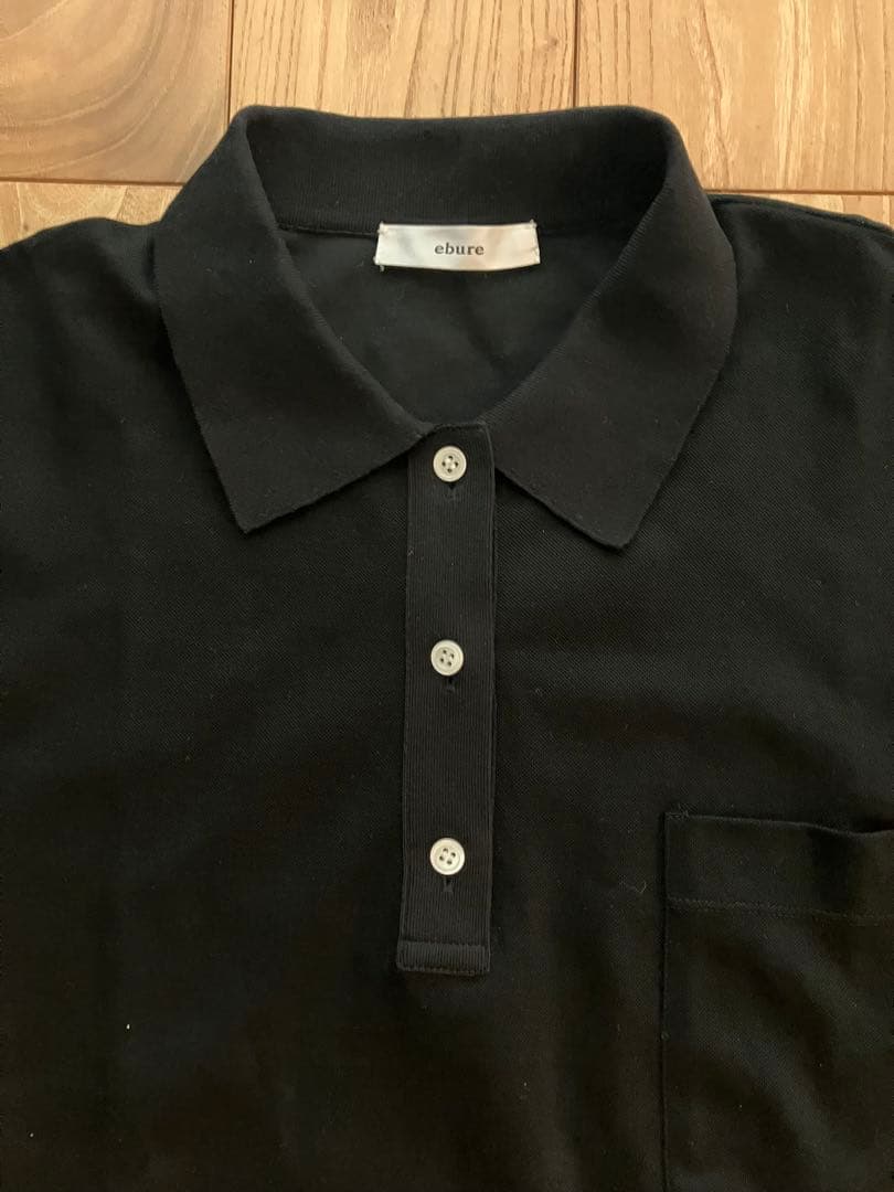 24SS ebure カノコ ポロシャツ 黒
