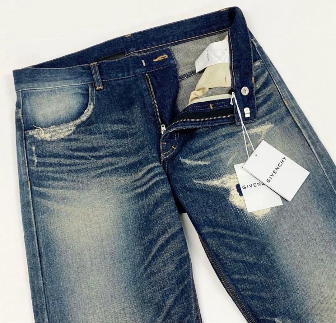 GIVENCHY 23AW ダメージ加工デニム マシュー期 - パンツアウトレット