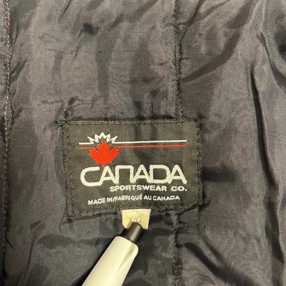 90s vintage カナダ製 スタジャン フェード 袖レザー L サイズ