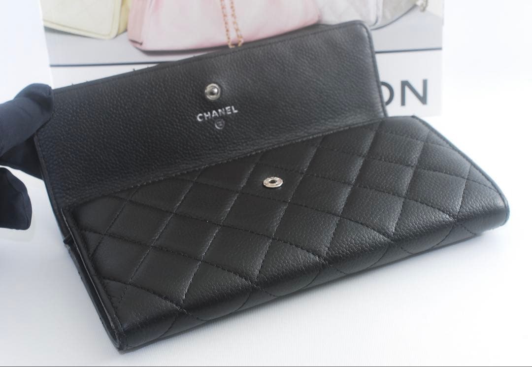 CHANEL＊シャネル＊キャビアスキン＊マトラッセ＊長財布＊フラップウォレット＊