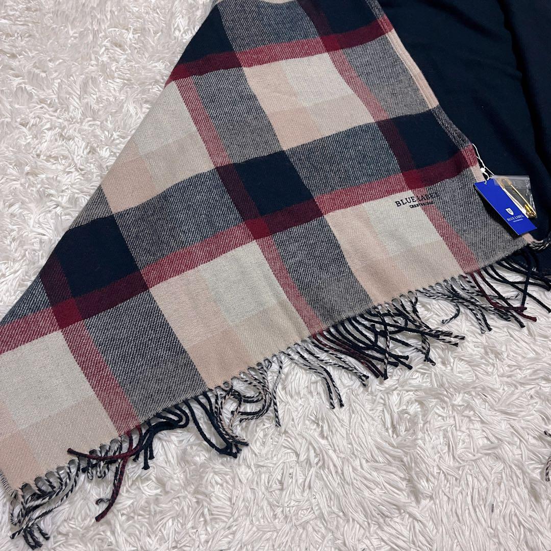 【極美品】ブルーレーベルクレストブリッジ　チェックフード付き　ポンチョ　ショール