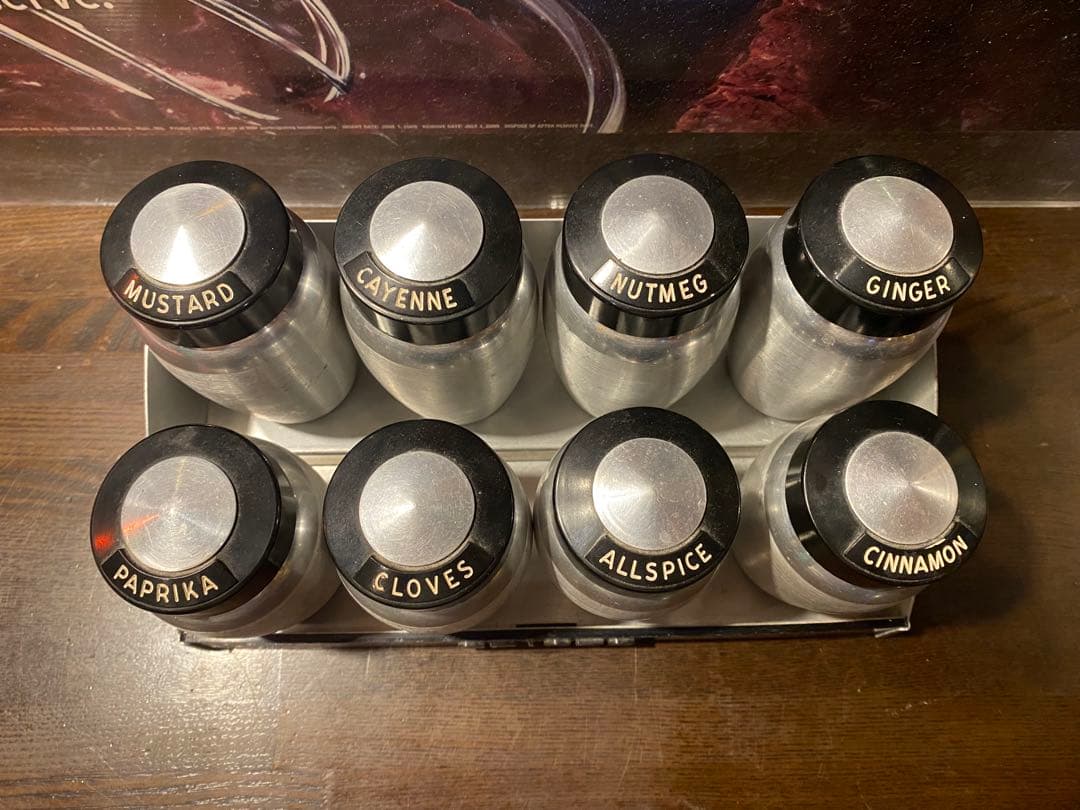 スパイスボトル　ラックセット　アルミ　ビンテージ スパイスケース