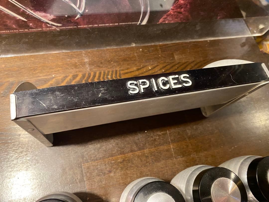 スパイスボトル　ラックセット　アルミ　ビンテージ スパイスケース