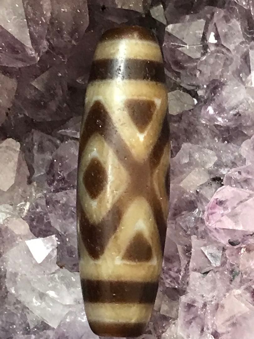 9/15迄の破格値下げ‼️本物‼️超希少‼️高級老礦金剛虎牙三眼天珠　約35×11mm