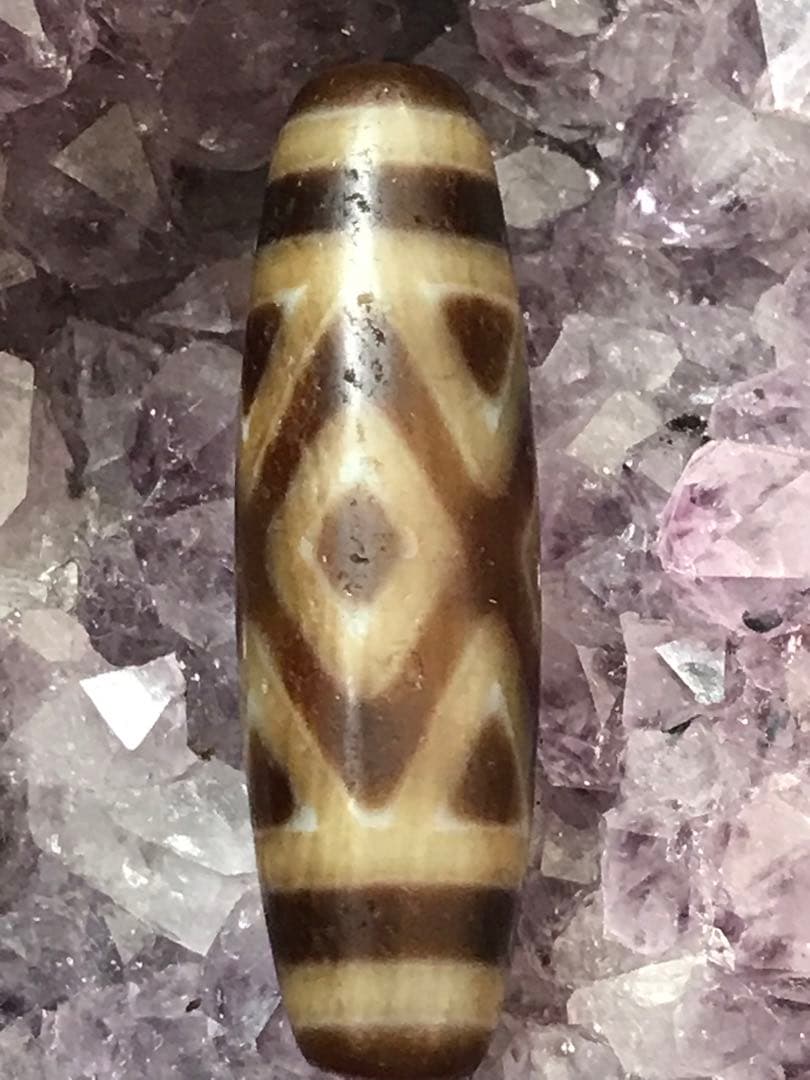 9/15迄の破格値下げ‼️本物‼️超希少‼️高級老礦金剛虎牙三眼天珠　約35×11mm