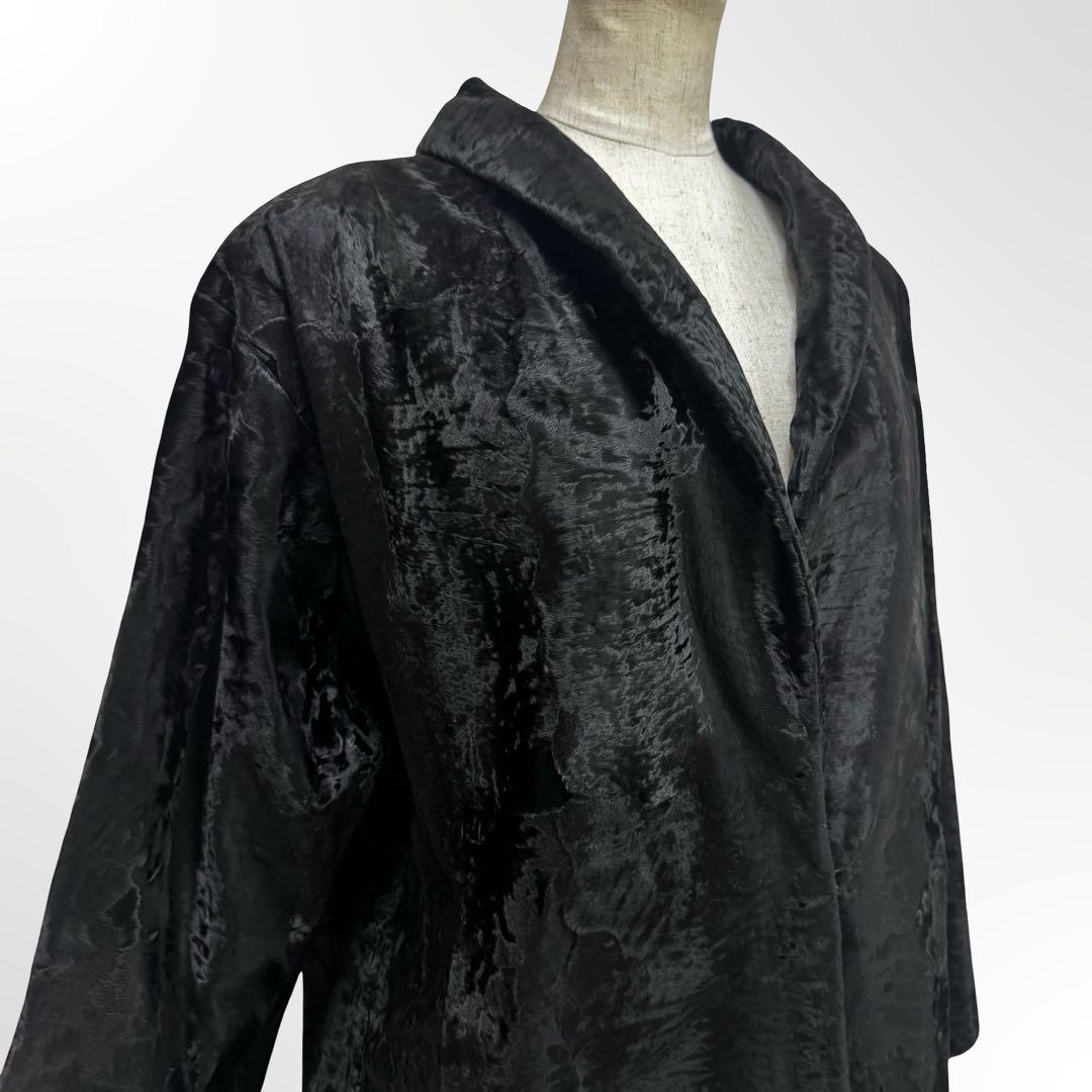 Chloe クロエ ベロア×ハラコ調 ロングコート レディース ヴィンテージ