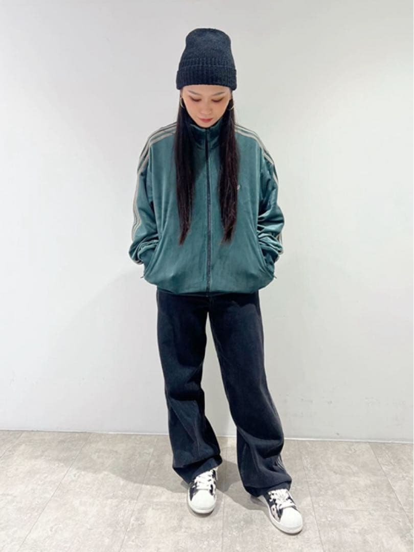 新品S】当日発送アディダス　ファイヤーバード ベロア トラックトップ グリーン