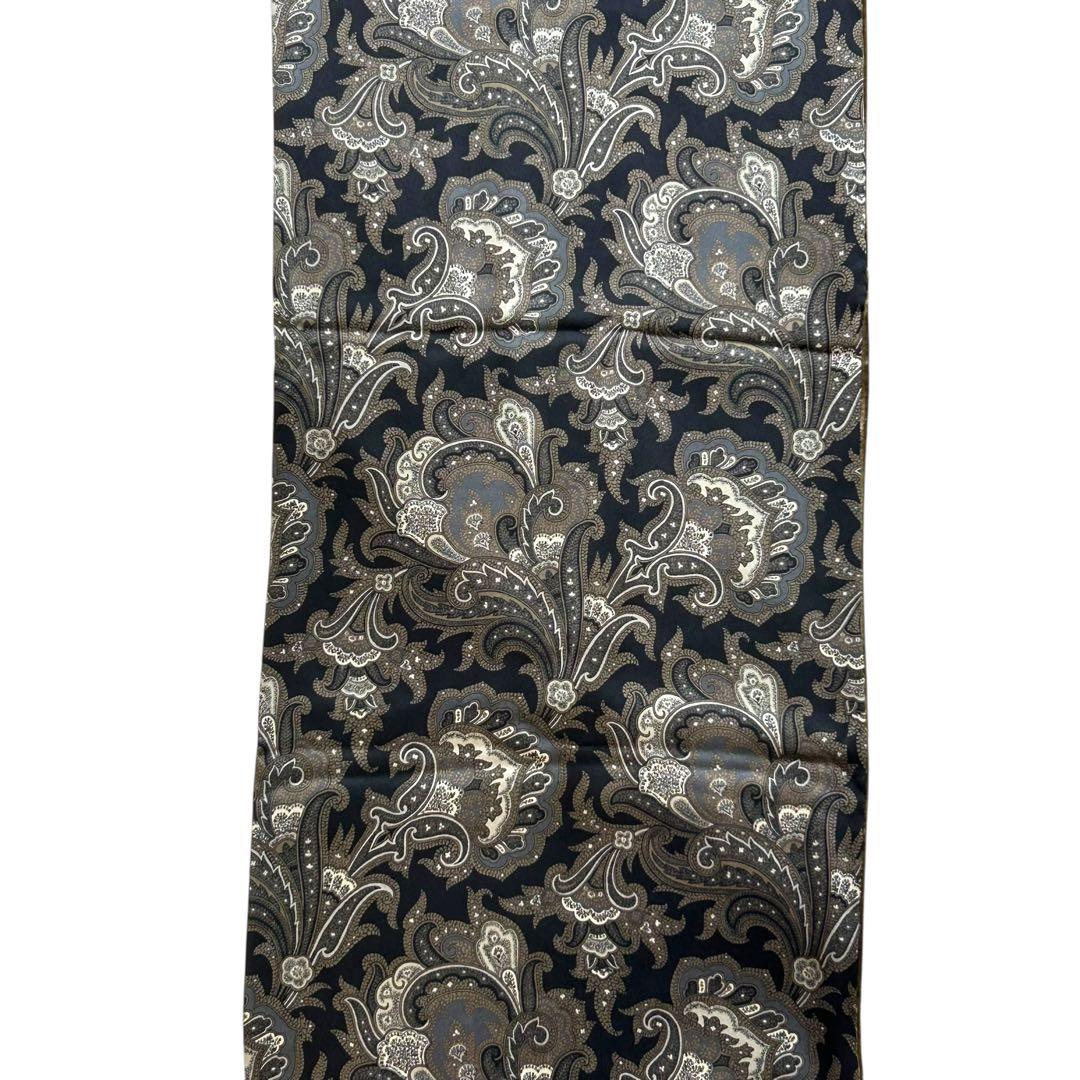 ETROエトロ　ベロア　シルク　ロング　ストール　ペイズリー　黒　緑