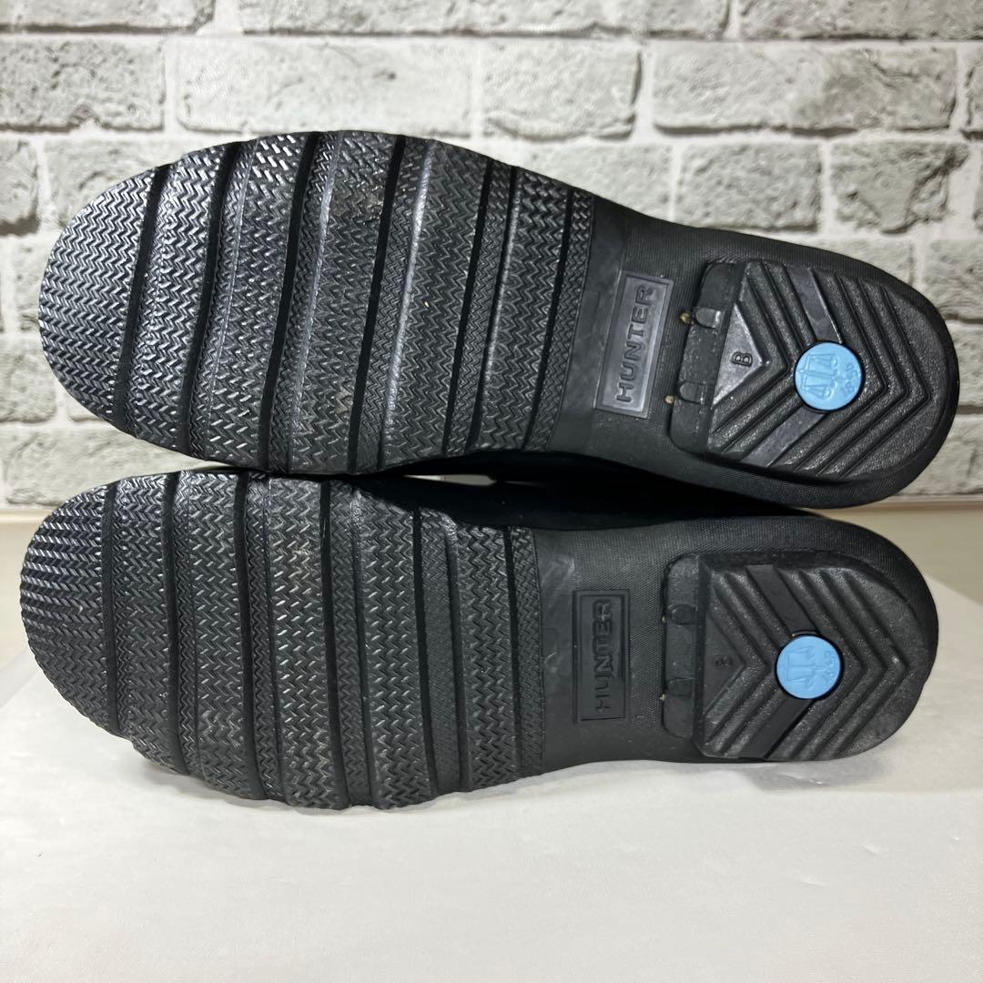 【試着程度】HUNTER レインブーツ 黒 ロング ラバー レディース UK6