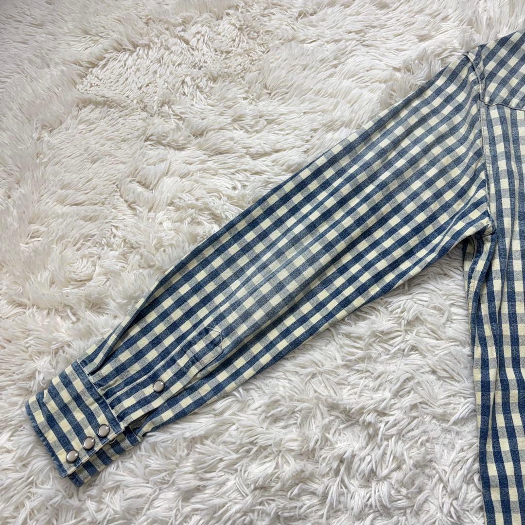 RRL ウエスタンシャツ チェック インディゴ