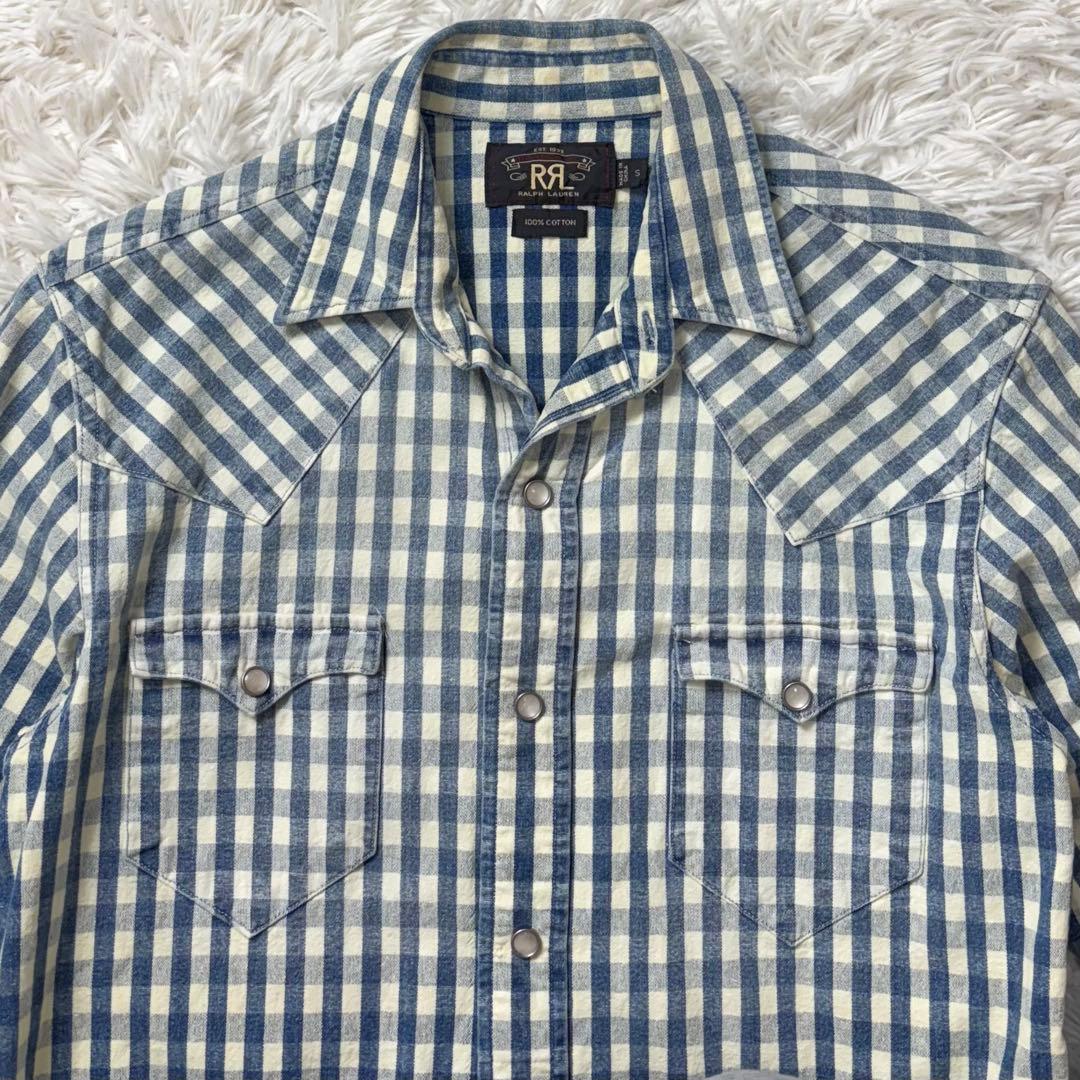 RRL ウエスタンシャツ チェック インディゴ