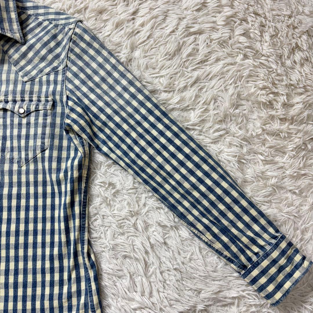 RRL ウエスタンシャツ チェック インディゴ