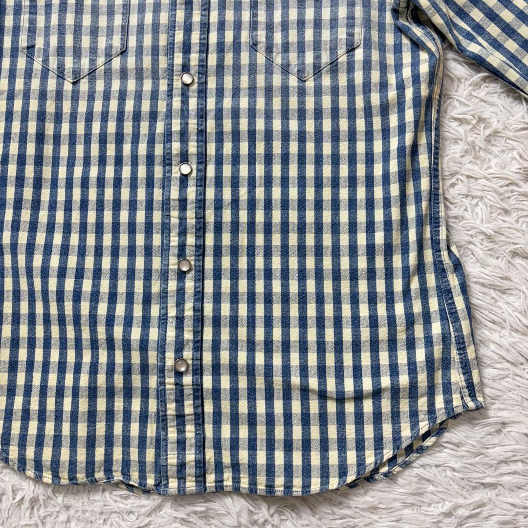 RRL ウエスタンシャツ チェック インディゴ
