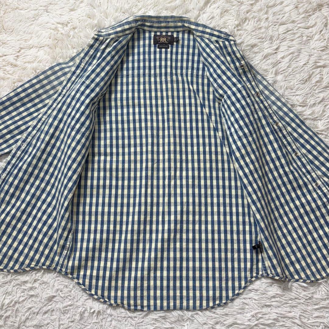 RRL ウエスタンシャツ チェック インディゴ
