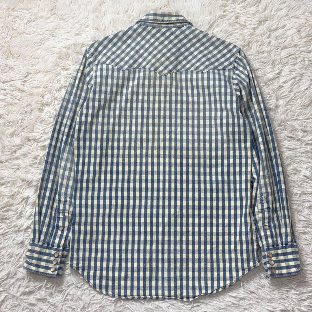 RRL ウエスタンシャツ チェック インディゴ