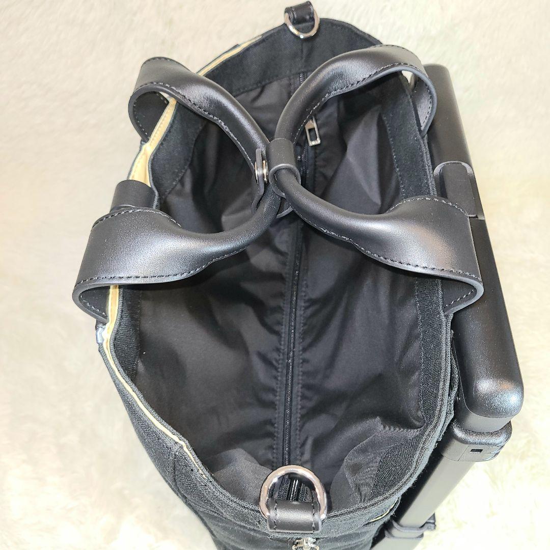 【SUWANY】スワニー　帆布キャリーバック　ストッパー機能　四輪　ブラック