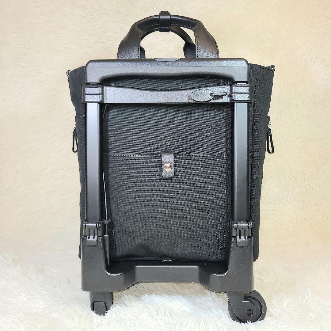 【SUWANY】スワニー　帆布キャリーバック　ストッパー機能　四輪　ブラック