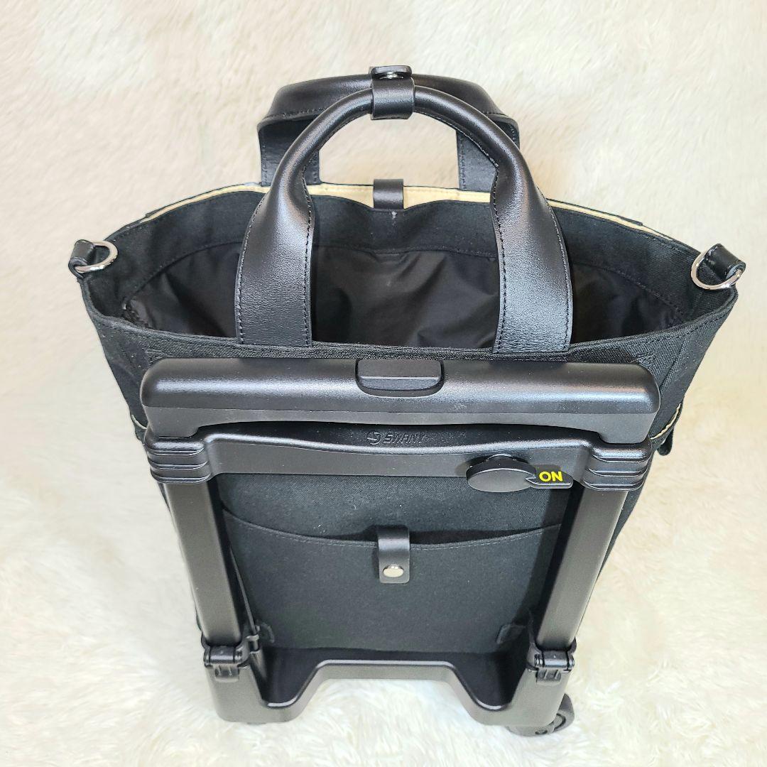 【SUWANY】スワニー　帆布キャリーバック　ストッパー機能　四輪　ブラック