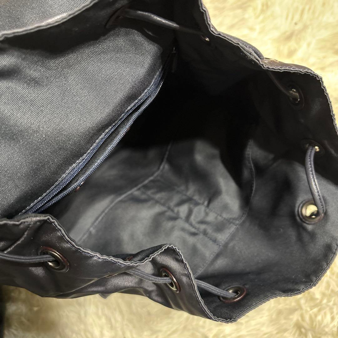 美品✨コーチ　リュック　Ｆ58814 ターンロック　ネイビーグレー　ナイロン