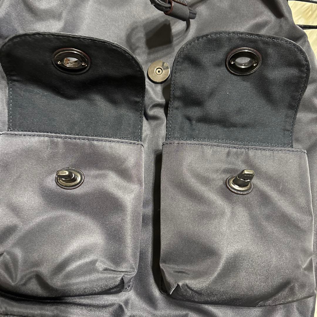 美品✨コーチ　リュック　Ｆ58814 ターンロック　ネイビーグレー　ナイロン