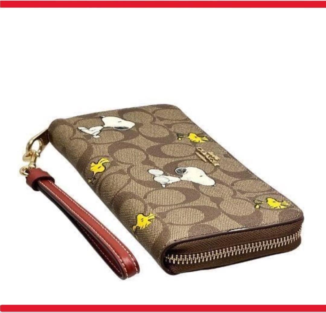 COACH 長財布 コーチ×ピーナッツ シグネチャー スヌーピーウッドストック