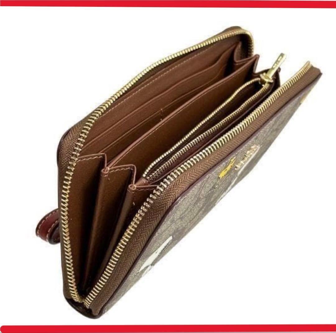 COACH 長財布 コーチ×ピーナッツ シグネチャー スヌーピーウッドストック