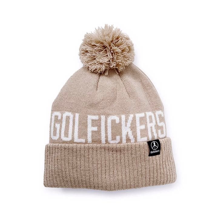 ニット帽 golfickers ベージュ sand ゴルフキャップ