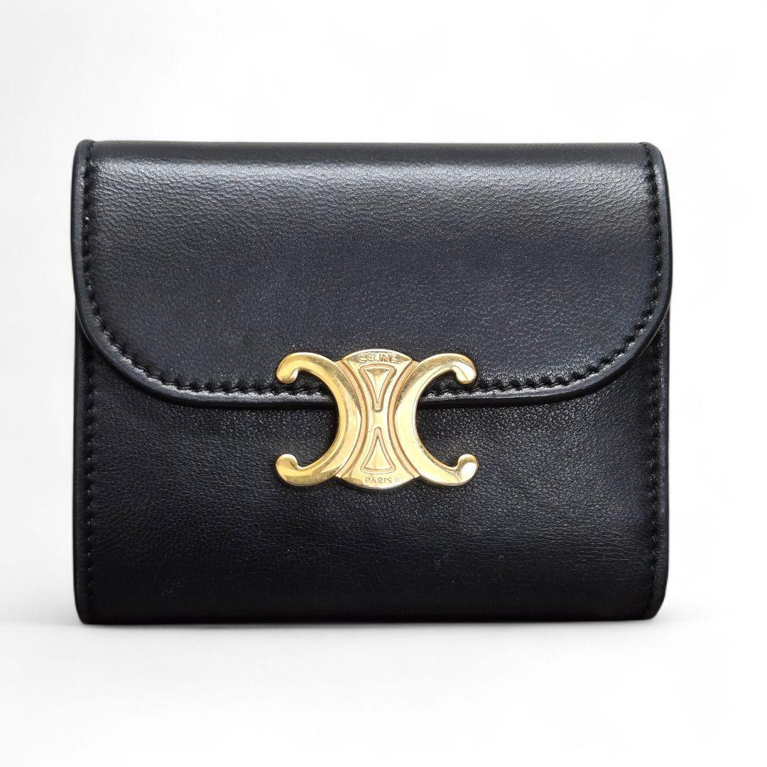 極美品✨セリーヌ トリオンフ スモールフラップウォレット ブラック