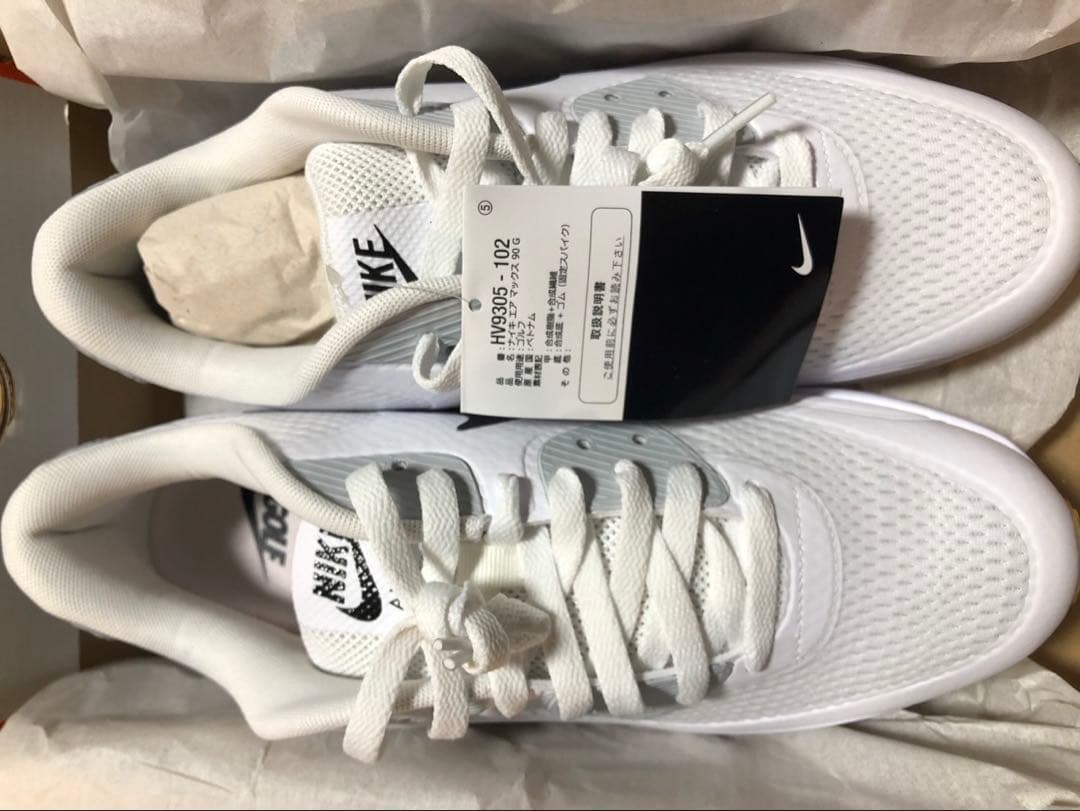 新品 27cm ナイキ エアマックス 90 G ゴルフシューズ 白 黒タグ