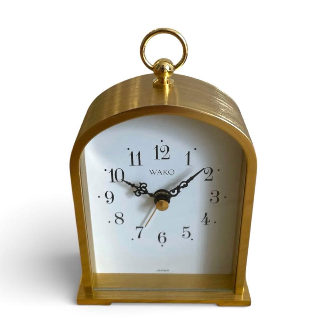 美品 銀座和光 WAKO 置時計 ゴールド アーチ型 アラーム付 - メルカリ