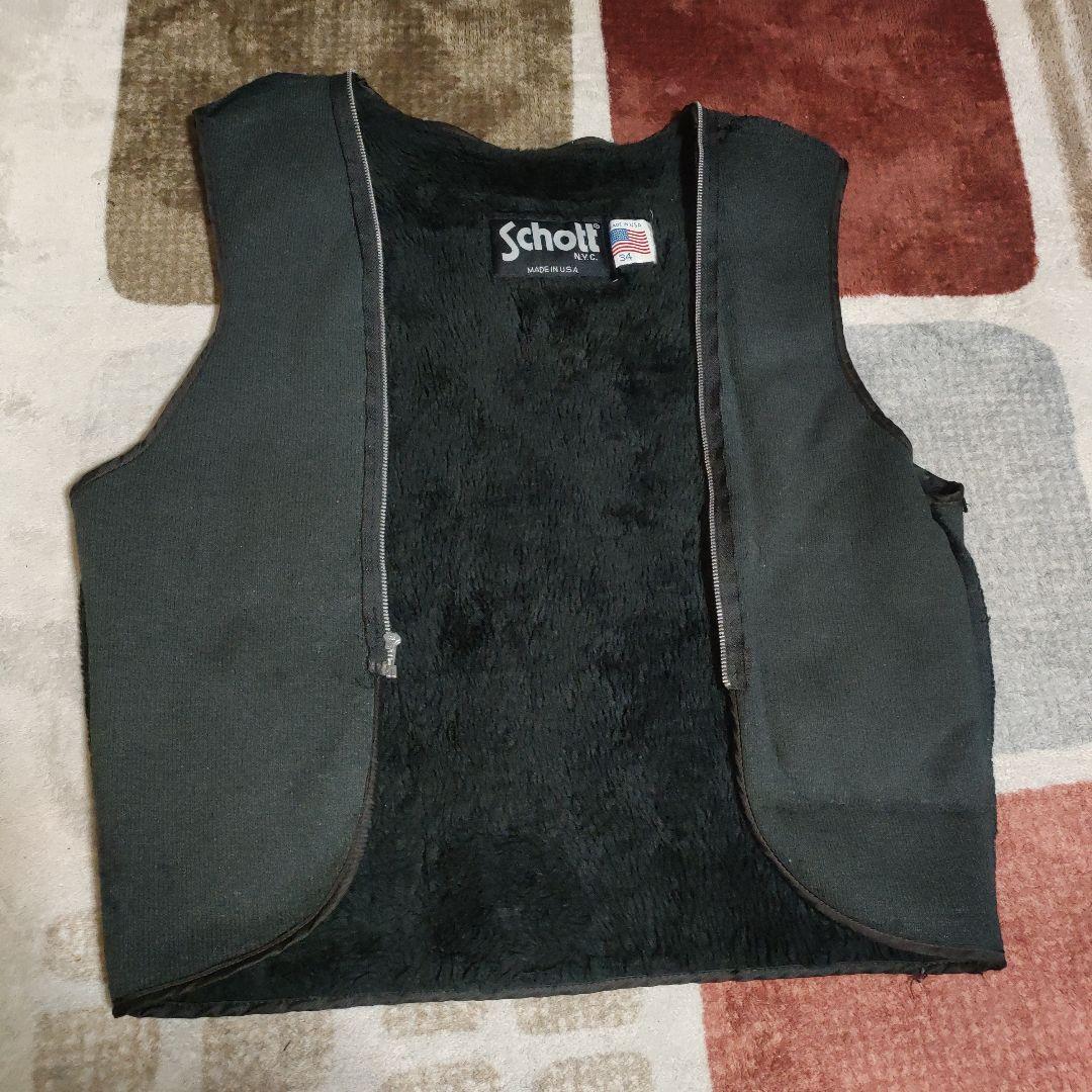 Schott641、642サイズ34用 ボアインナーライナー黒革ポケット付交換