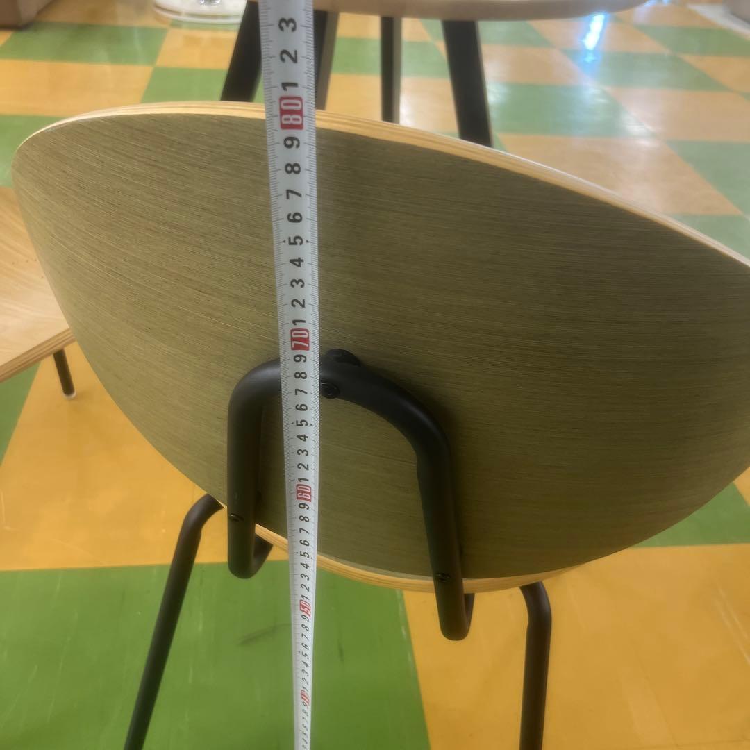 240 KANADEMONO オーバル型　ダイニングチェア 木目調　2脚セット