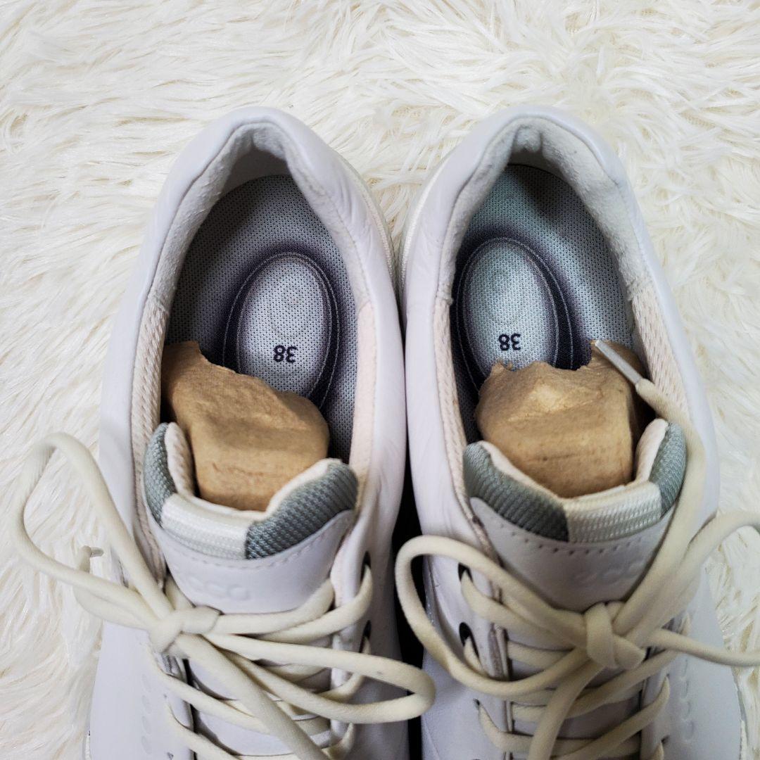 試着のみ】ecco ゴルフシューズ バイオム スパイクレス 24cm ホワイト