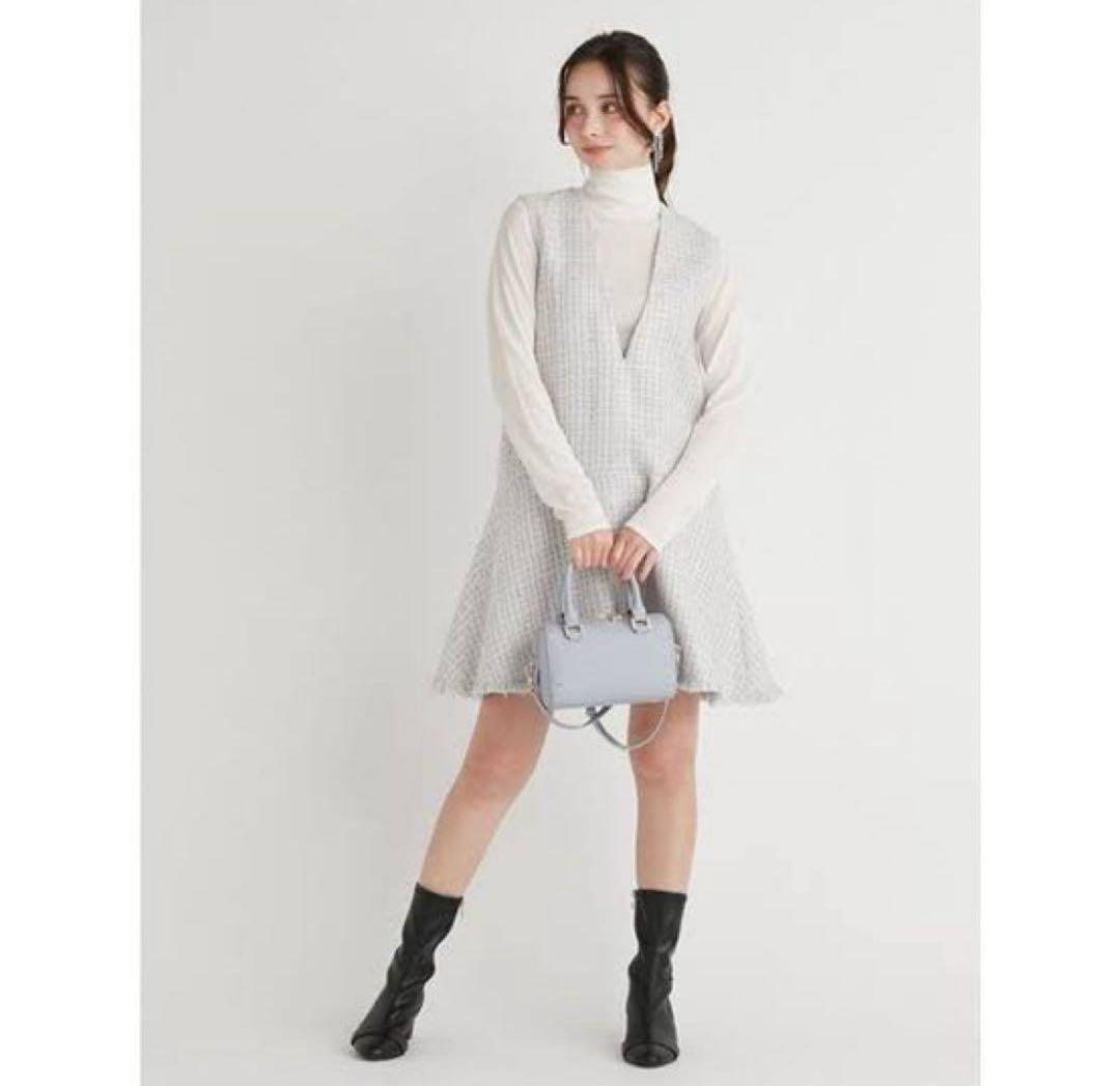 【CELFORD】バリエーションAラインツイードワンピース