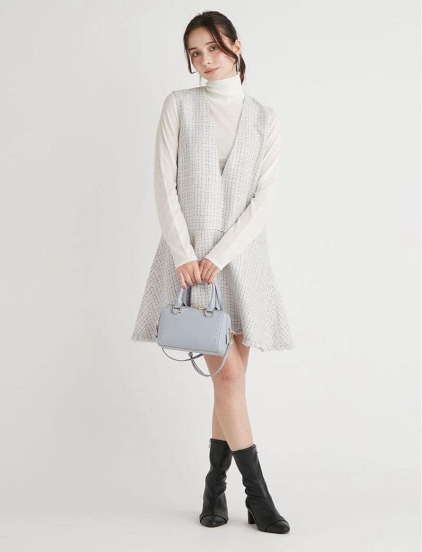 【CELFORD】バリエーションAラインツイードワンピース