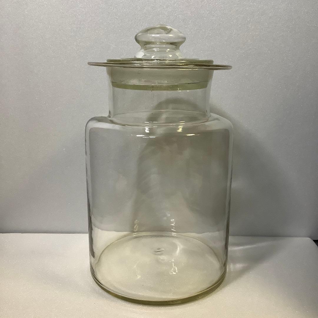希少】ガラス保存瓶 蓋付き 気泡入 古道具 昭和レトロ - メルカリ