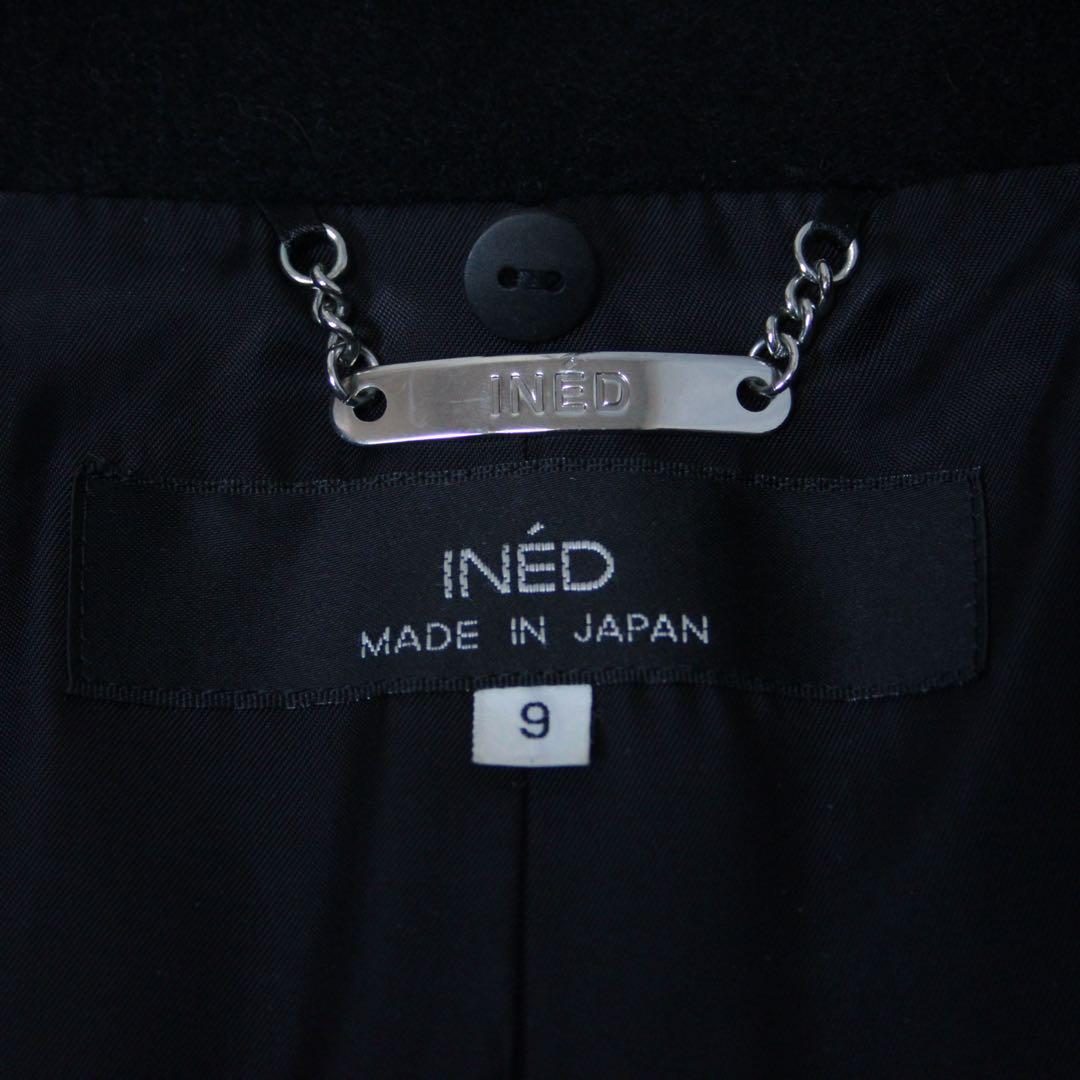 INED イネド 2WAY ラクーンファー アンゴラロングコート ブラック 9