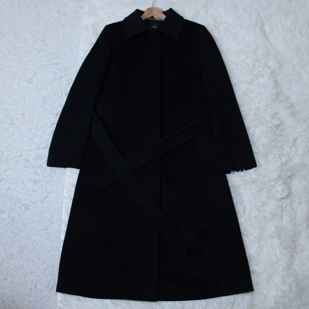 INED イネド 2WAY ラクーンファー アンゴラロングコート ブラック 9