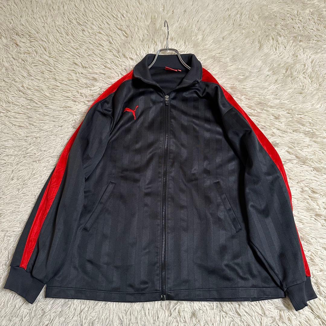 【PUMA】プーマ セットアップ L ブラック 刺繍 レッド 長袖 ジャージ