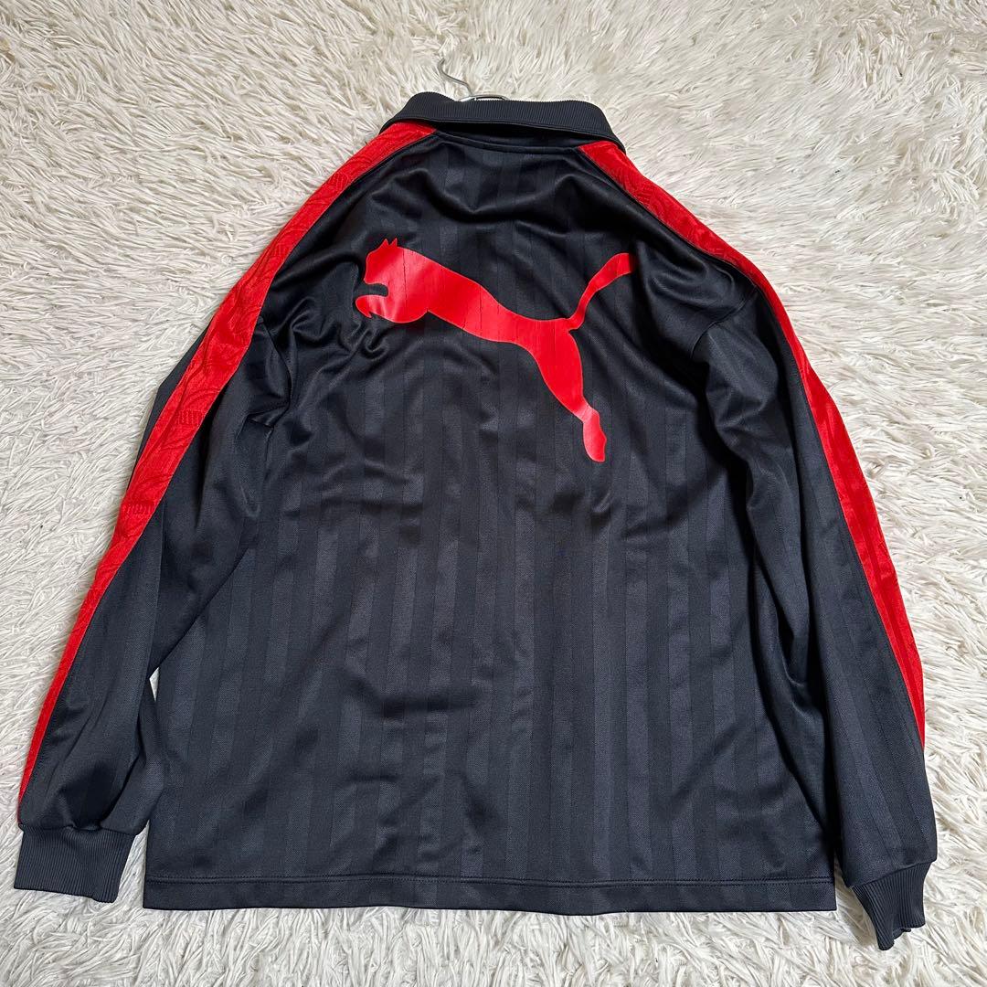 【PUMA】プーマ セットアップ L ブラック 刺繍 レッド 長袖 ジャージ