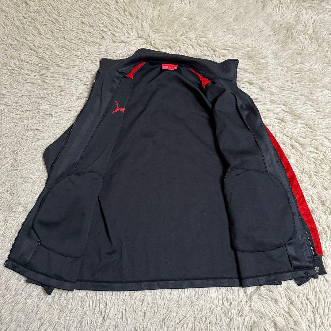 【PUMA】プーマ セットアップ L ブラック 刺繍 レッド 長袖 ジャージ