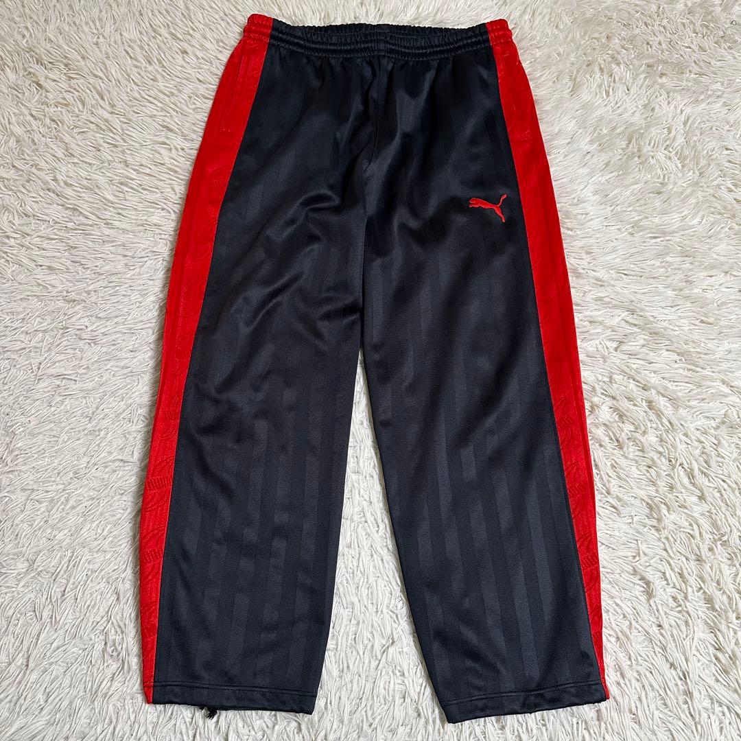 【PUMA】プーマ セットアップ L ブラック 刺繍 レッド 長袖 ジャージ