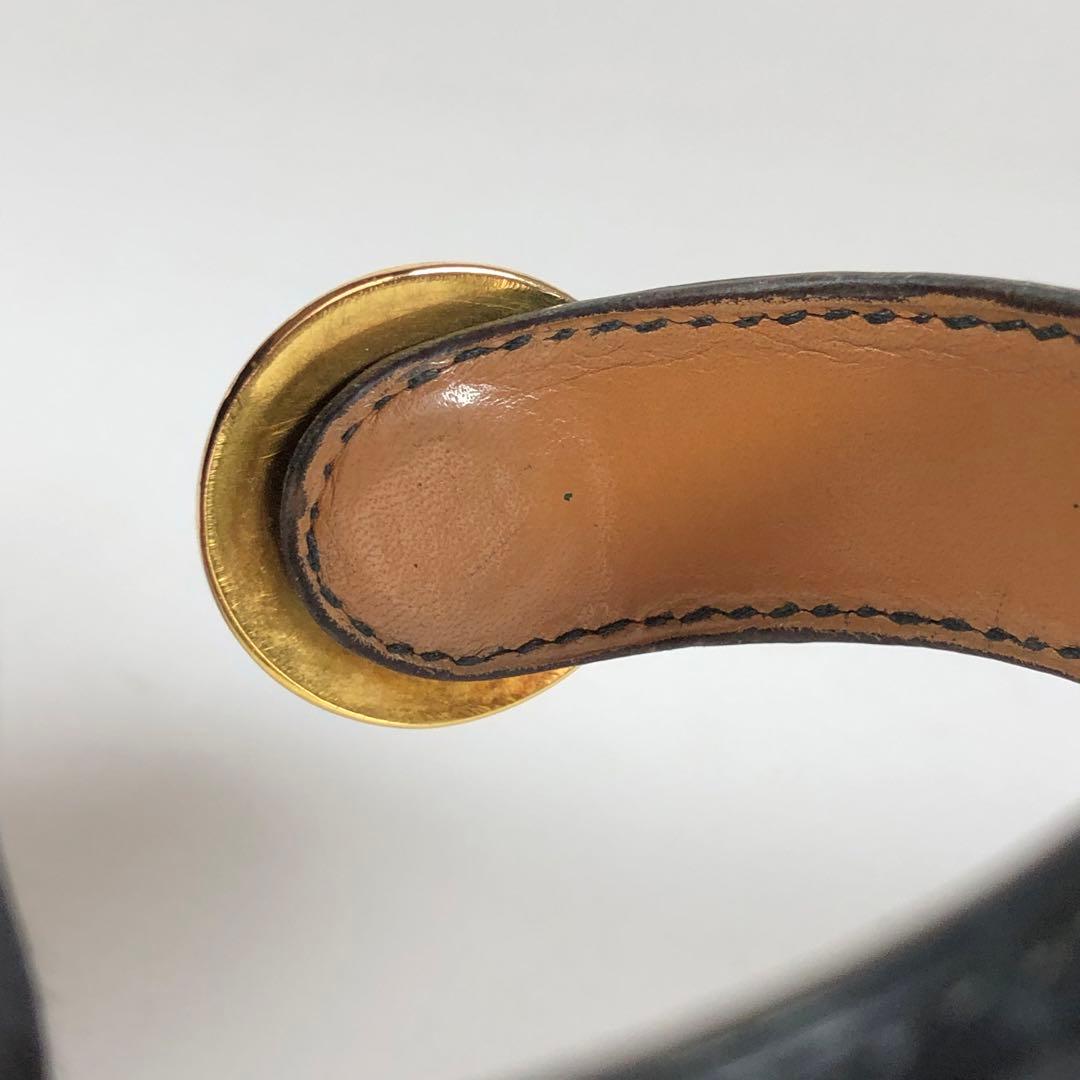 ◆美品◆ 希少 HERMES エルメス バングル クロコダイル レザー ブラック