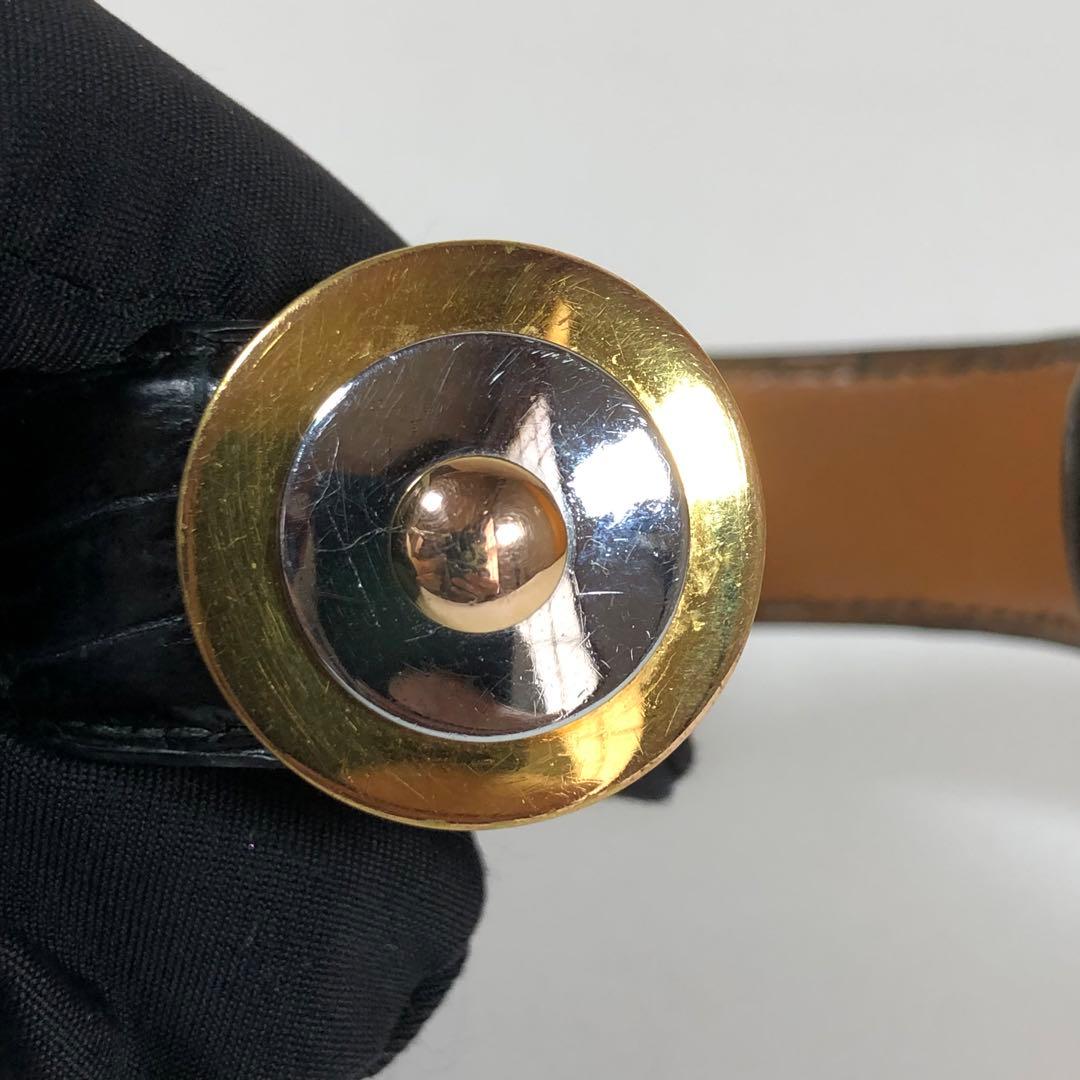 ◆美品◆ 希少 HERMES エルメス バングル クロコダイル レザー ブラック