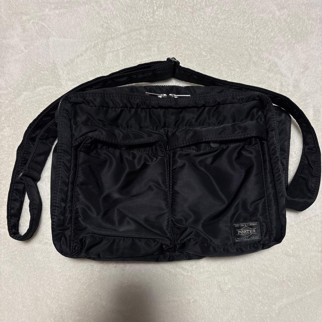 ポーター　タンカー　ショルダーバッグ　二層　ブラック